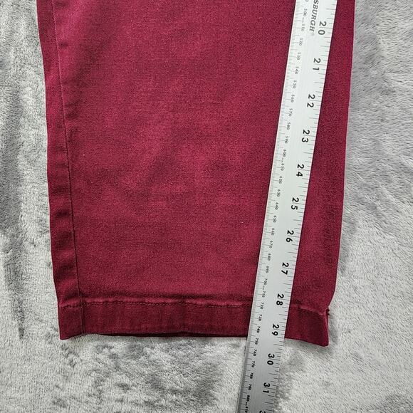 White Stag Pants Womens 16 Red Burgundy Double Button Straight Stretch Cotton - Picture 8 of 10